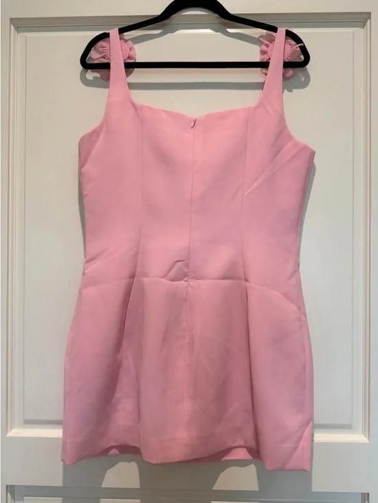 NWT JW Pei Elaina Pink Rosette Applique Mini Dress-Pink - Size 10 - Picture 9 of 12